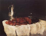 Karl Schuch Lobster with Pewter Jug and Wineglass oil painting artist